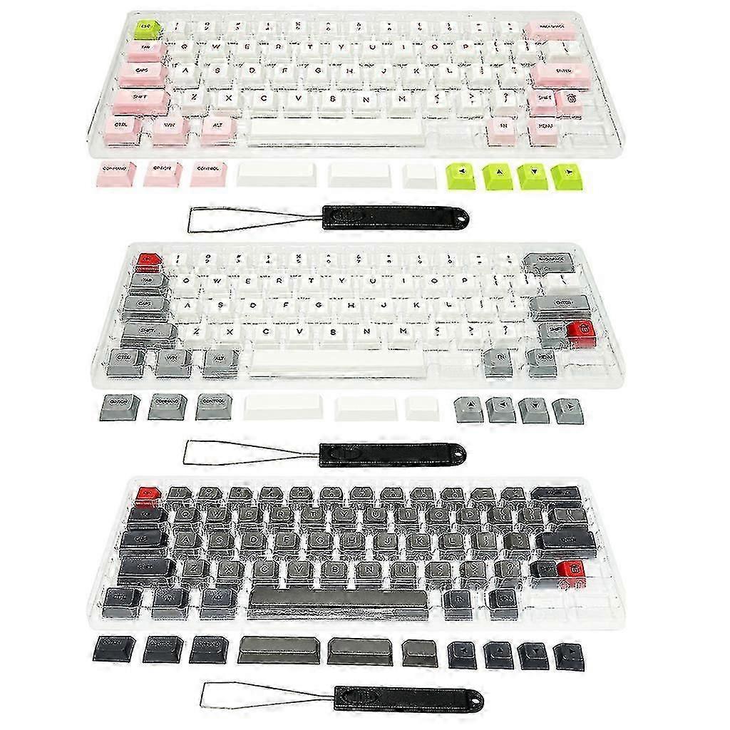 64 Keys Keyset Double Color Pbt Thick Keycap For Gk64 Mechanical Gaming Keyboard