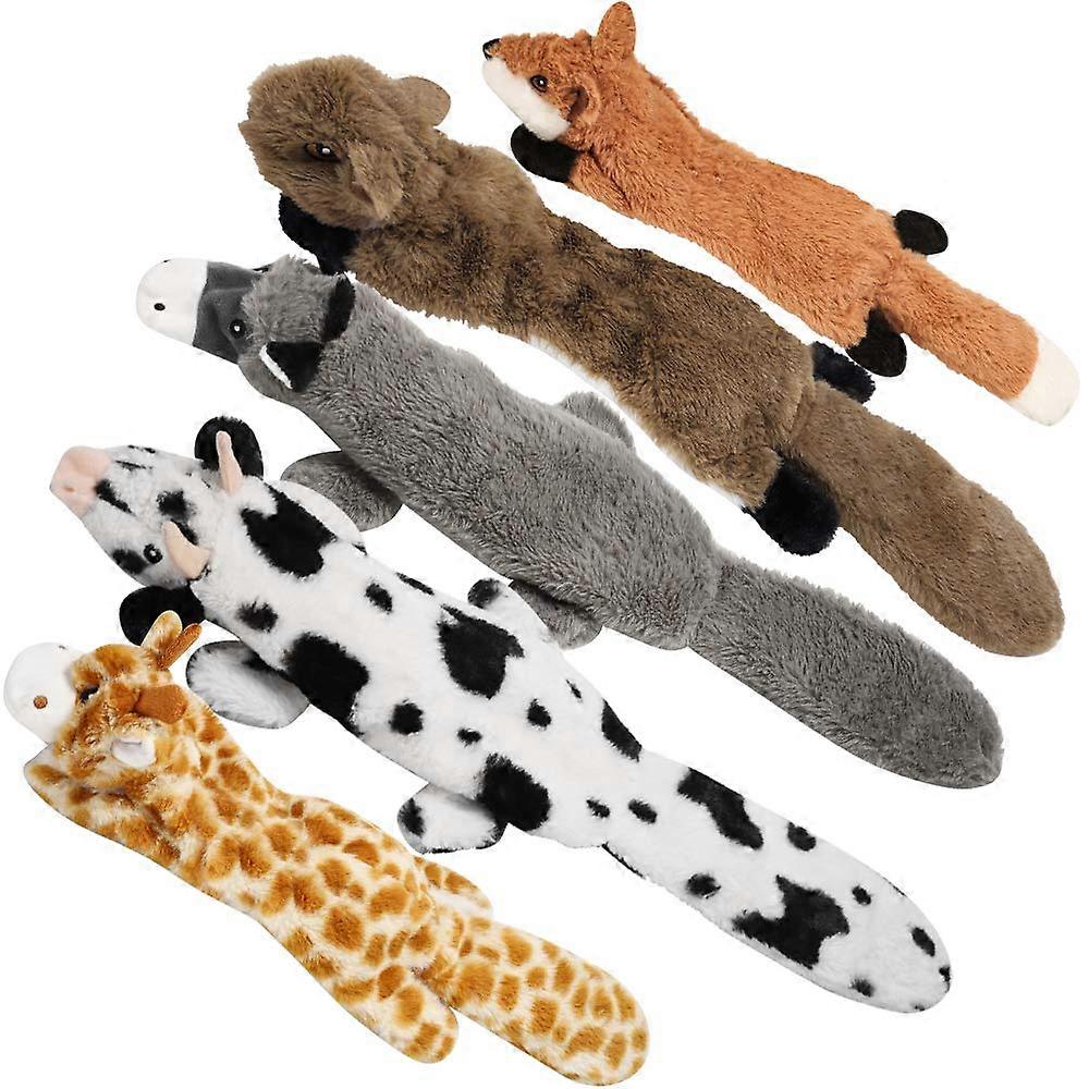 5 PCS Crinkle Plush Dog Squeaky Toys