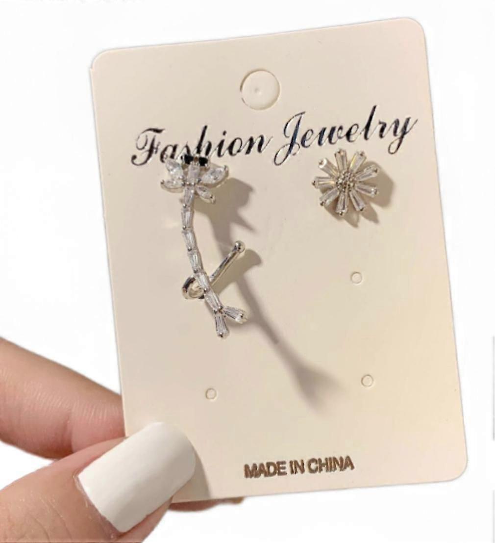 (Kronbladformede sølv øredobber