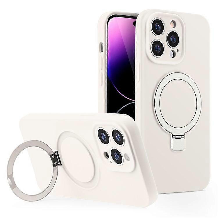 Compatible For iPhone 16 Pro Max Case Magnetic Kickstand Liquid Silicone Soft Phone Cover Compatible with MagSafe
