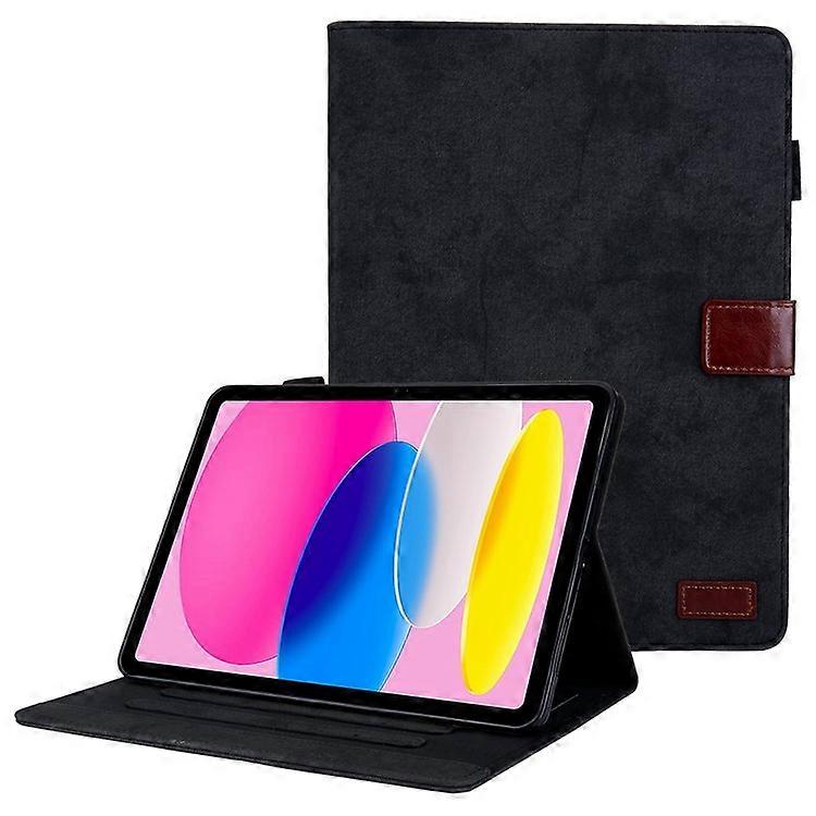 Compatible For iPad 10.9 (2022) Cloth Texture Protective Tablet Case Stand Business Style PU Leather Card Holder Anti-scratch Tabl