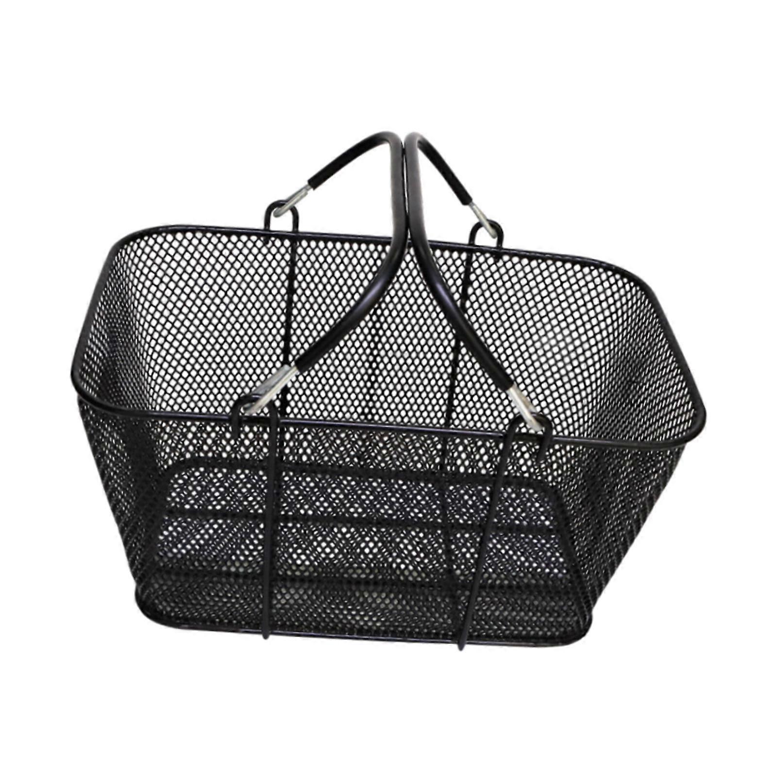 Shopping Basket with Handles Wire Mesh Basket for Supermarket Grocery Garden