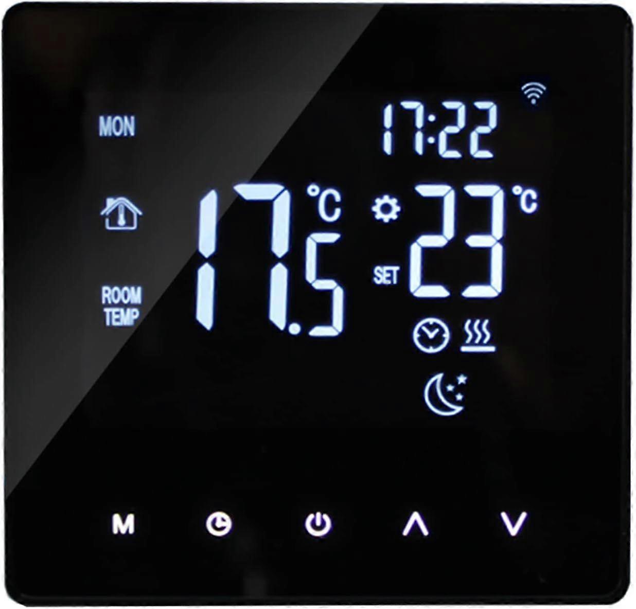 WiFi Smart Thermostat Temperature Controller for Water Heating LCD Display Touch Screen Week Programmable App Control