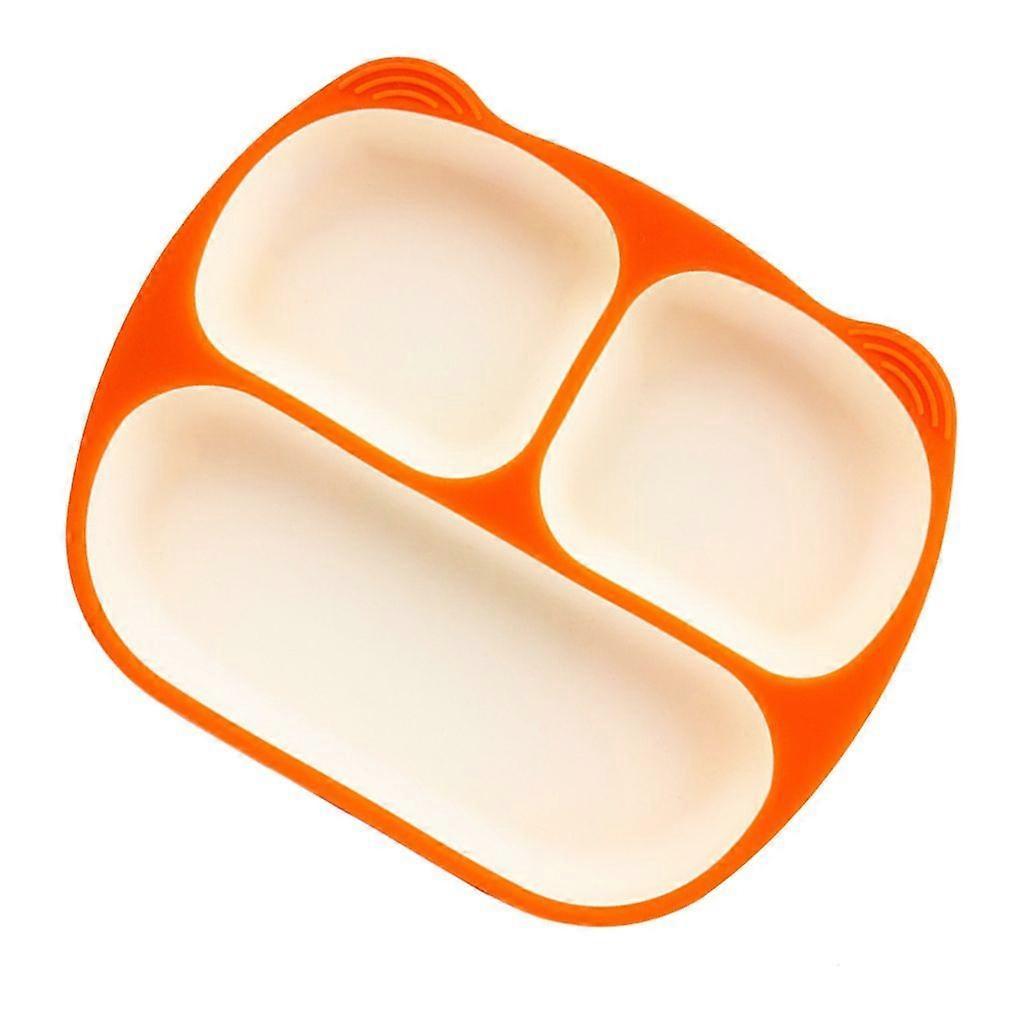 Durable Silicone Plates Tablewares For Kids With 3 Compartments And Suction