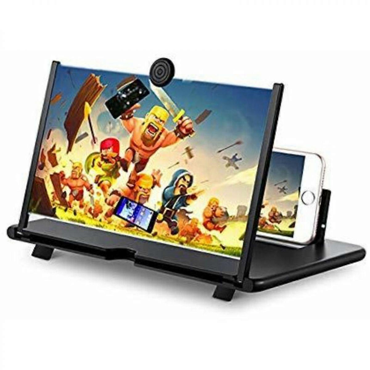 Mobile screen amplifier, high-definition 3D detachable screen magnifying glass, with foldable bracket, used for video games