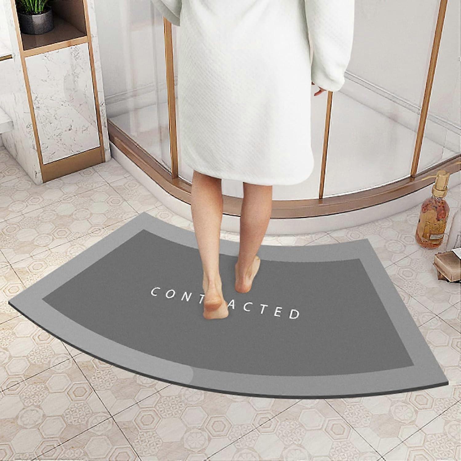 Curved-Edge Fast-Drying Non-Slip Bath Mat