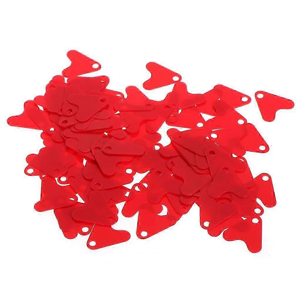 100Pcs Plastic Red Heart Shape Sequin Accessory For Bait Spoon Fishing Lure Hook