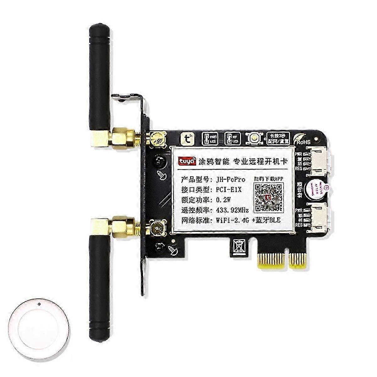 Tuya PCIE Card Computer Power Reset Switch Card RF Remote Wireless Control for Home/,Large Baffle