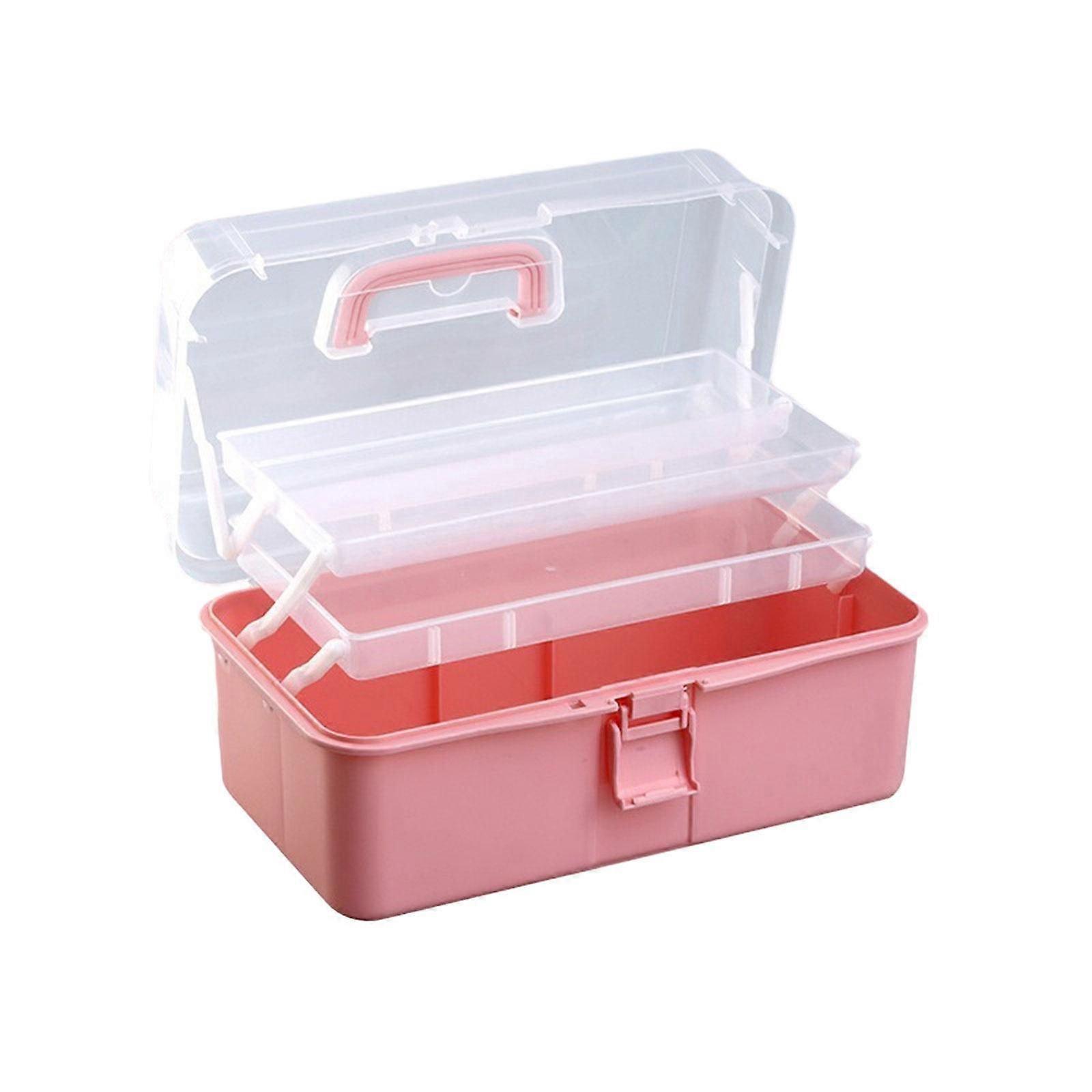 Multi-function Storage Box 3 Layers Storage Case Practical Plastic Storage Box Medicine Storage Box for School Office