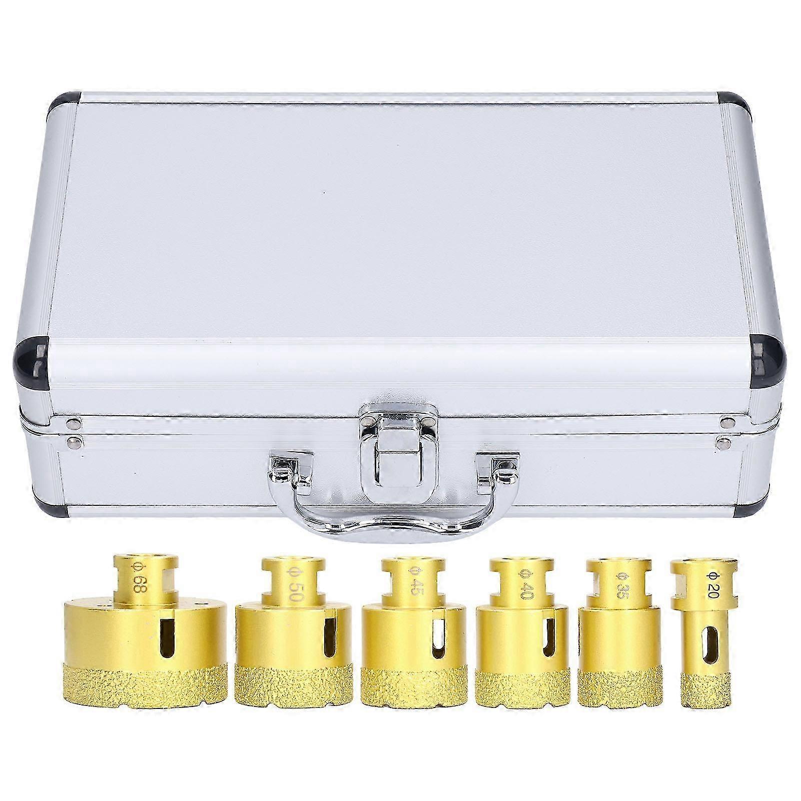 6 Pcs Diamond Hole Saw Kit Brazed Core Drill Bit Glass Tile Marble Granite Drill Bits