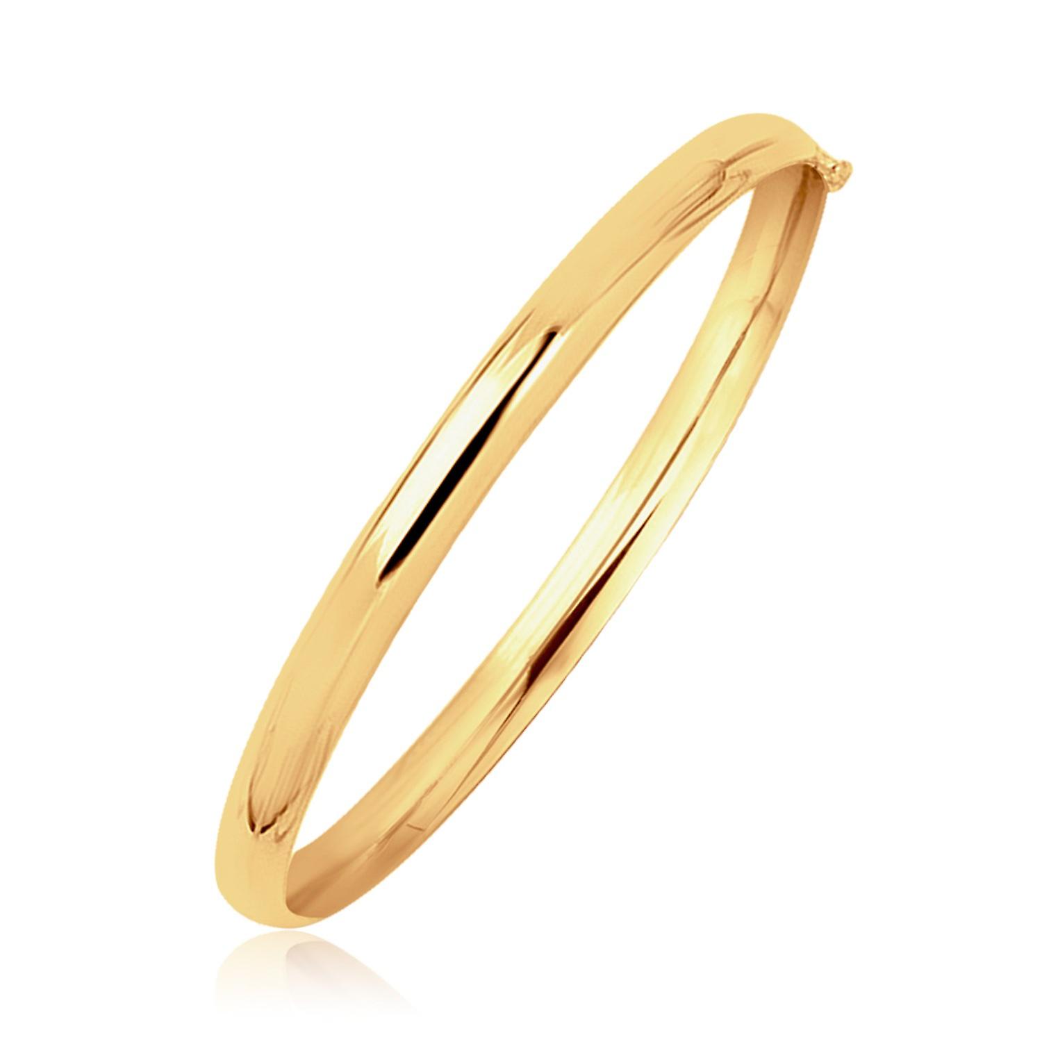 Dôme en or jaune 14 carats Design Bracelet poli pour enfants