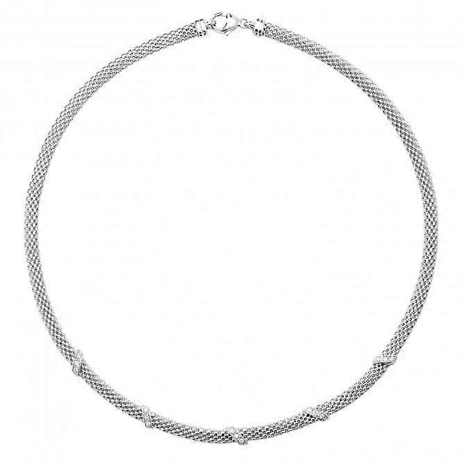 Acotis Collana in Argento Rodiato Mesh Zirconia Set G3197