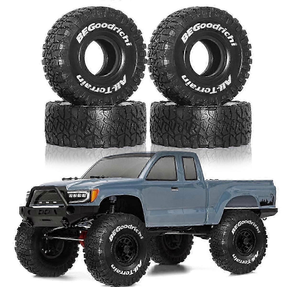4Pcs 120mm 1.9Inch Rubber Tire Set for 1/10 RC Crawler Car TRX4 , D90 Axial SCX10 II III
