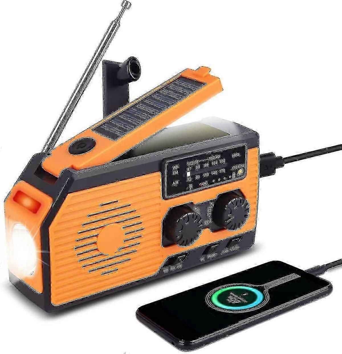 Zonneradio, 5000mah waterdichte Navulbare Draagbare Generatorradio,