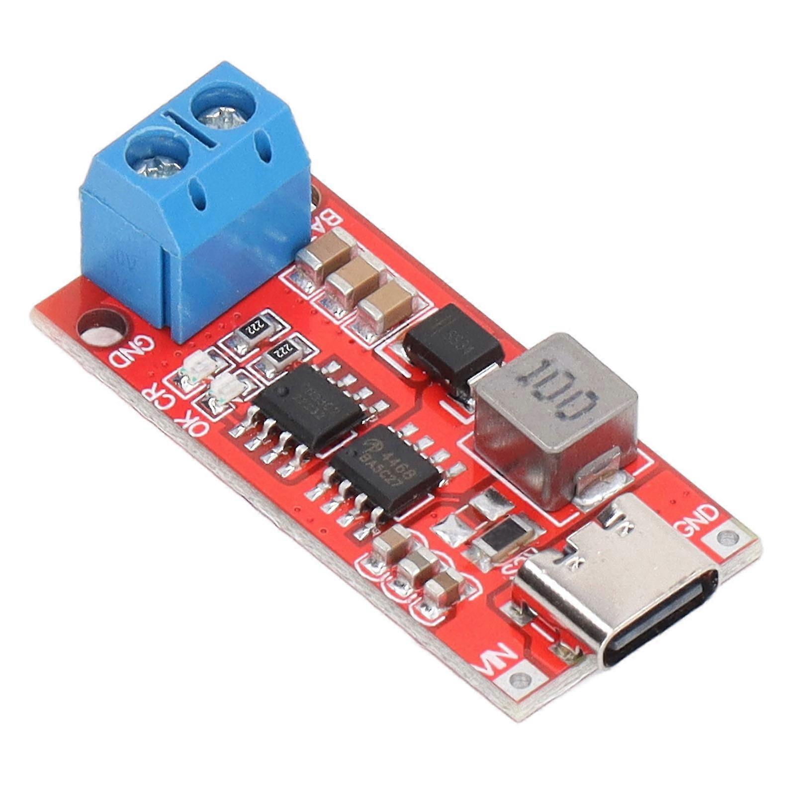 Battery Charger Module 4S Li Ion Batteries Charging Board Step Up Boost Type C to 16.8V Red