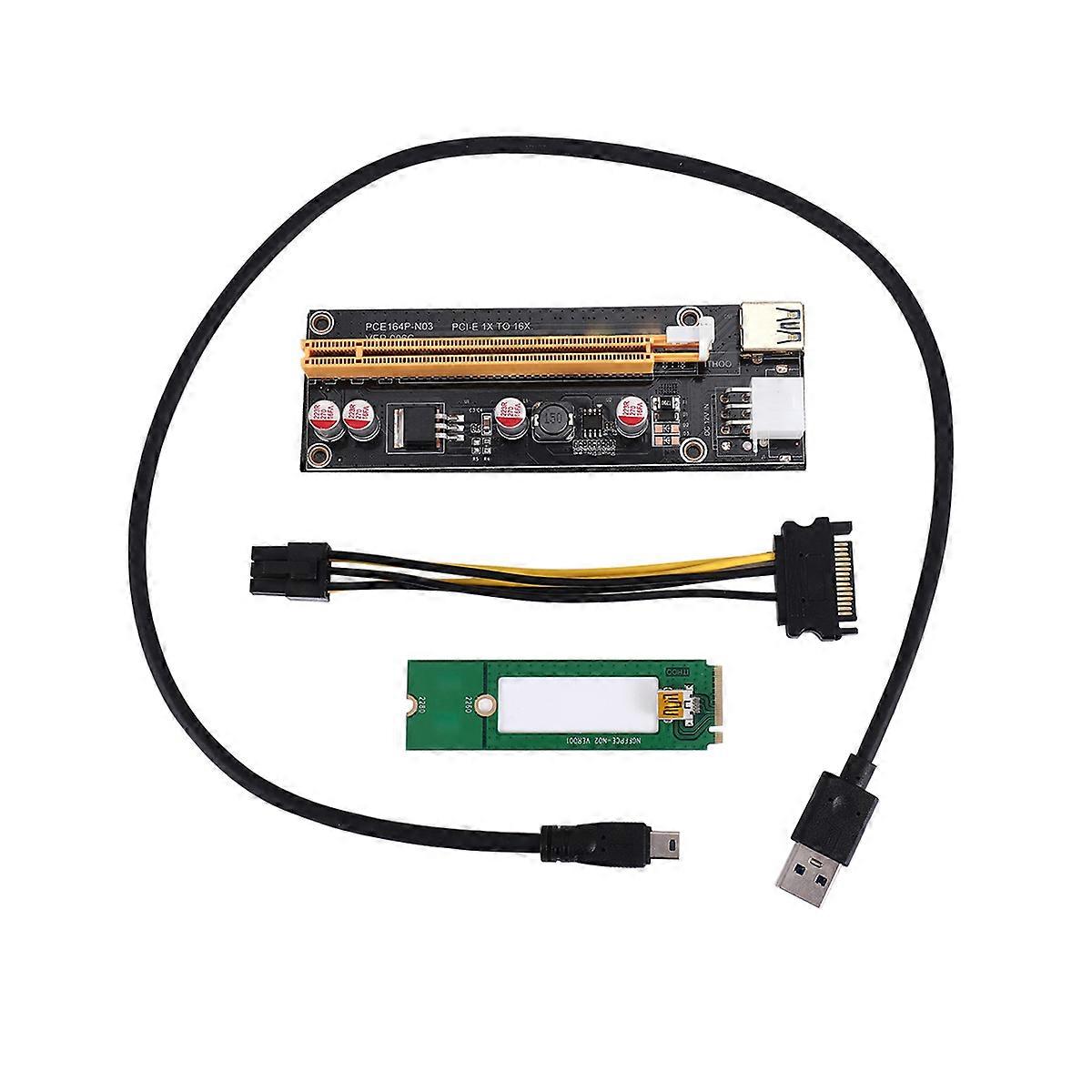 NGFF M.2 M Key to USB 3.0 PCI-E Riser Card M2 to USB3.0 PCIE 16X 1X Extender with Power for Litecoin