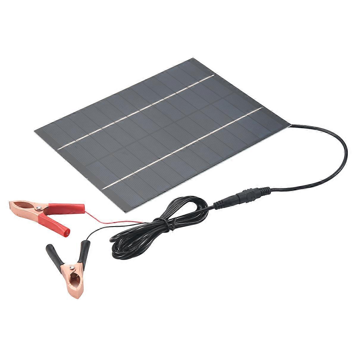 5.5W 12V Solar Panel Battery Charger Board Waterproof Polycrystalline Plate Outdoor Emergency Chargi