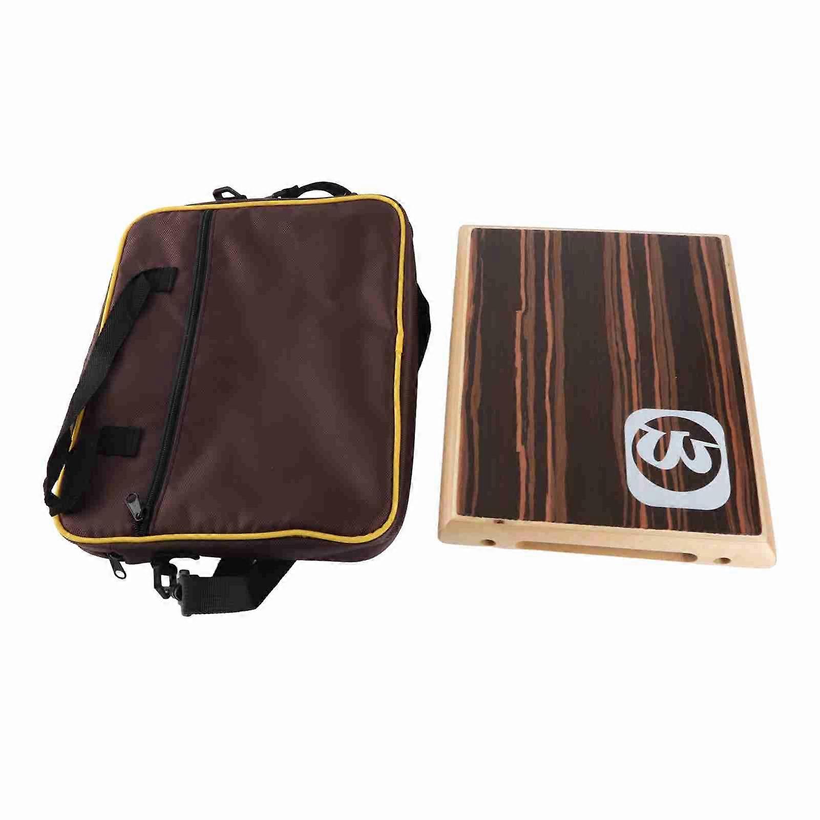 Box Drum Percussion Instrument Portable Cajon with Internal Strings and Storage Bag