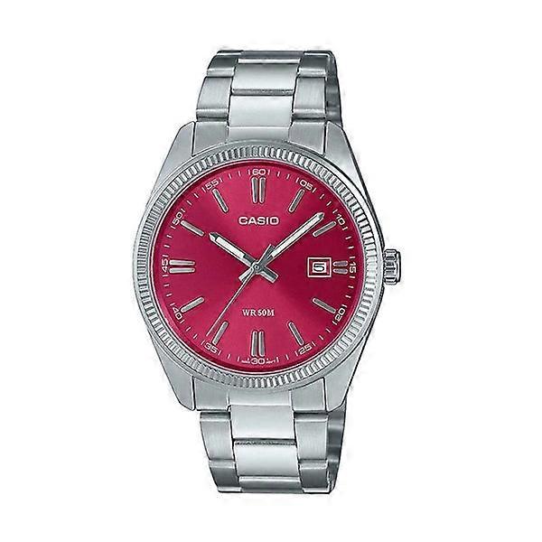Casio Mtp-1302pd-4avef Men's Analog Watch - Stainless Steel Band, Red Dial