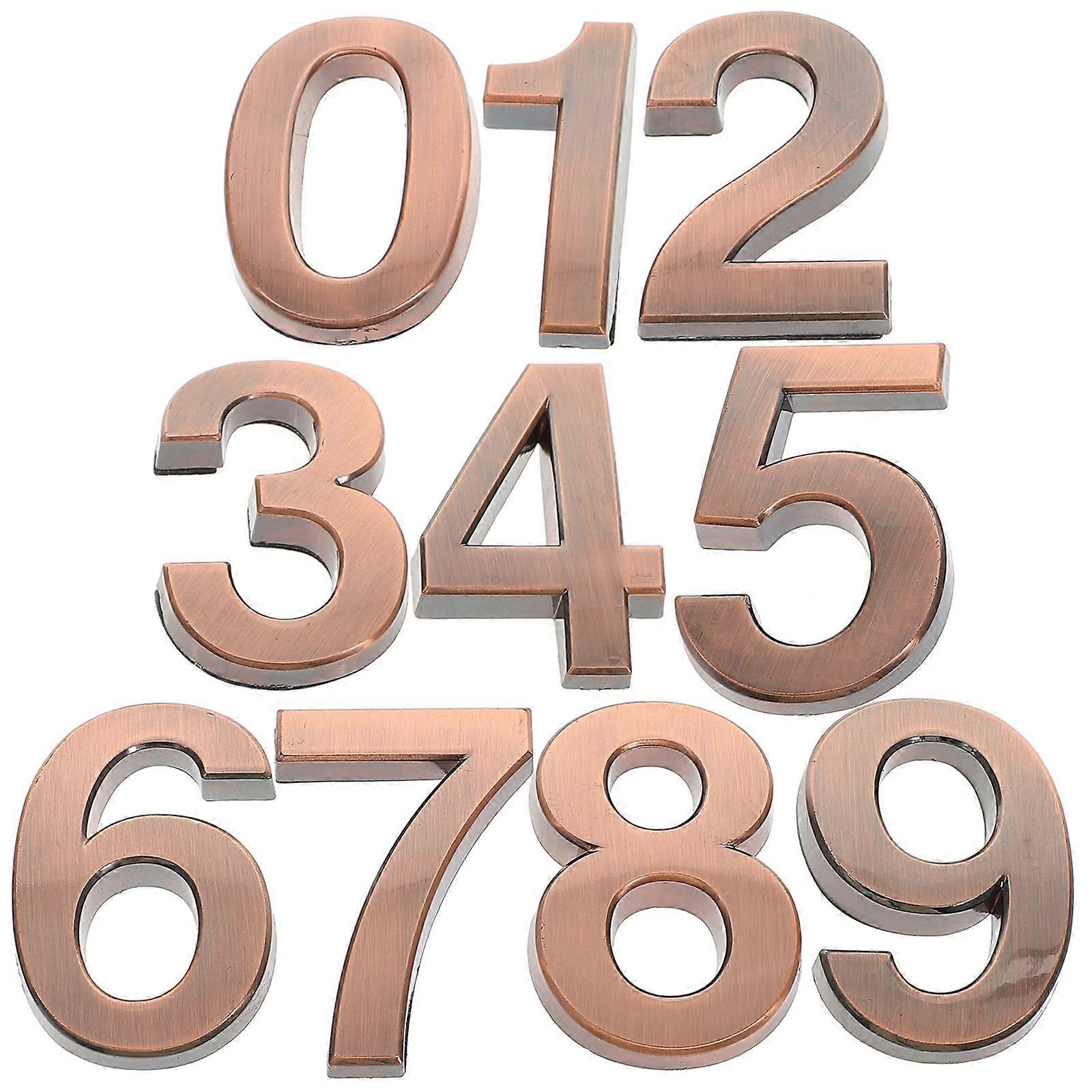 10pcs House Numbers Address Numbers Adhesive Door Numbers Hotel Door Numbers (0-9)