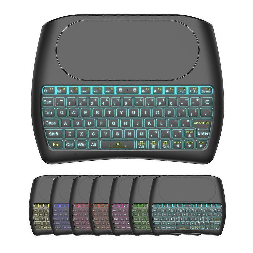 Mini Colorful Backlit Small Handheld Remote Wireless Keyboard for PC Raspberry Pi 4 Android TV Box KODI Windows 7 8 10