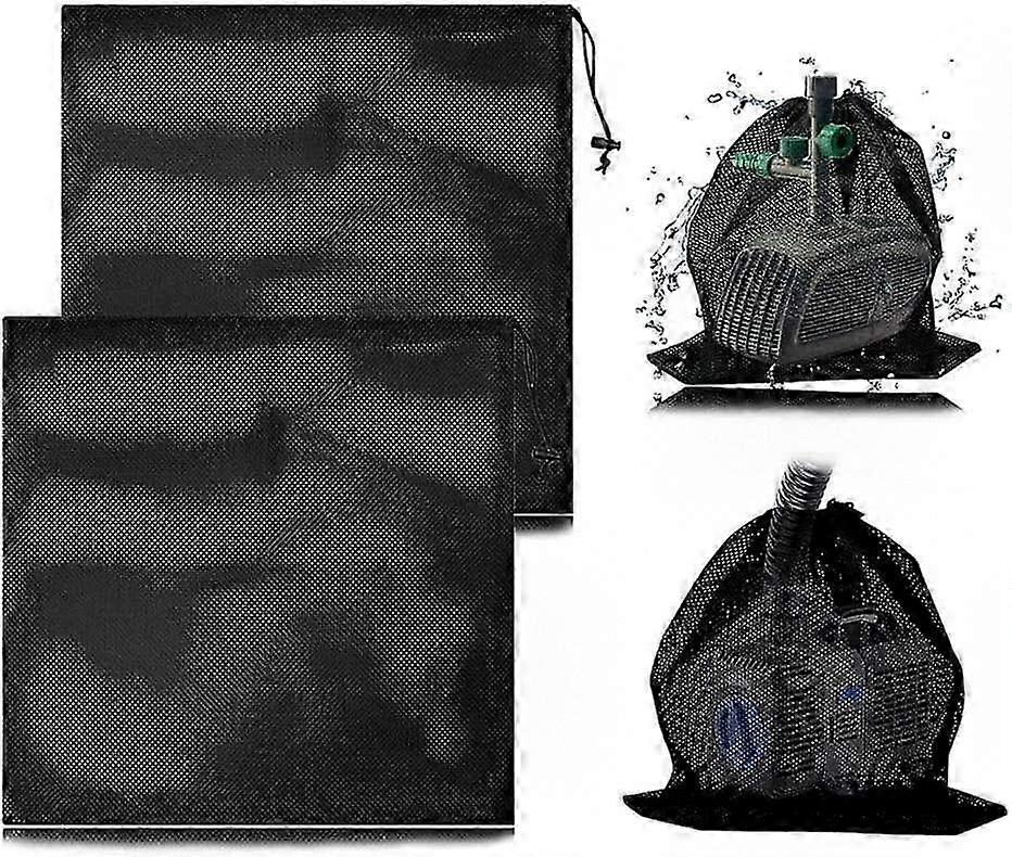 2-Piece Mesh Pump Filter Bag with Drawstring, Protective Barrier for Water Pumps
