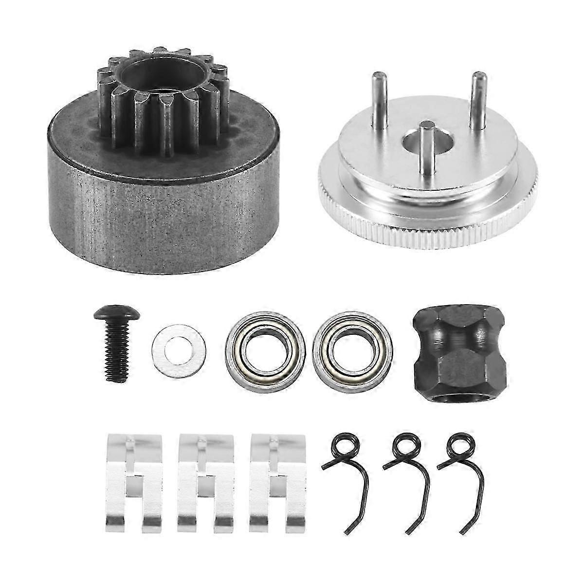 suitable for RC Clutch Bell 14T Gear Bearing Clutch Shoes Springs Cone&Engine Nut Flywheel Assembly for 1/8 RC M-YI  WU  CHUN  HUI