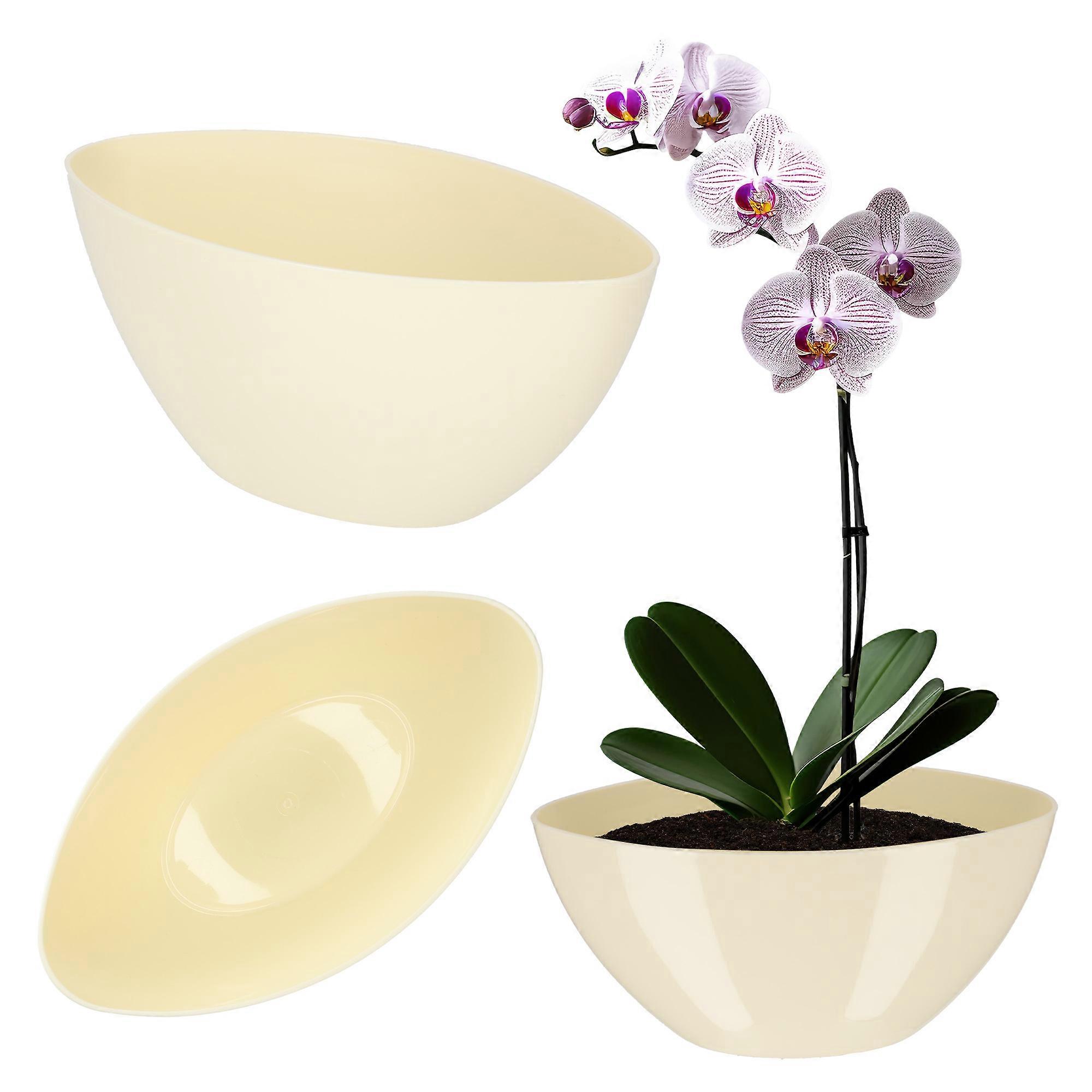 KADAX Maceta Maceta 30cm Cubierta de Planta Ovalada Plástico Ekri