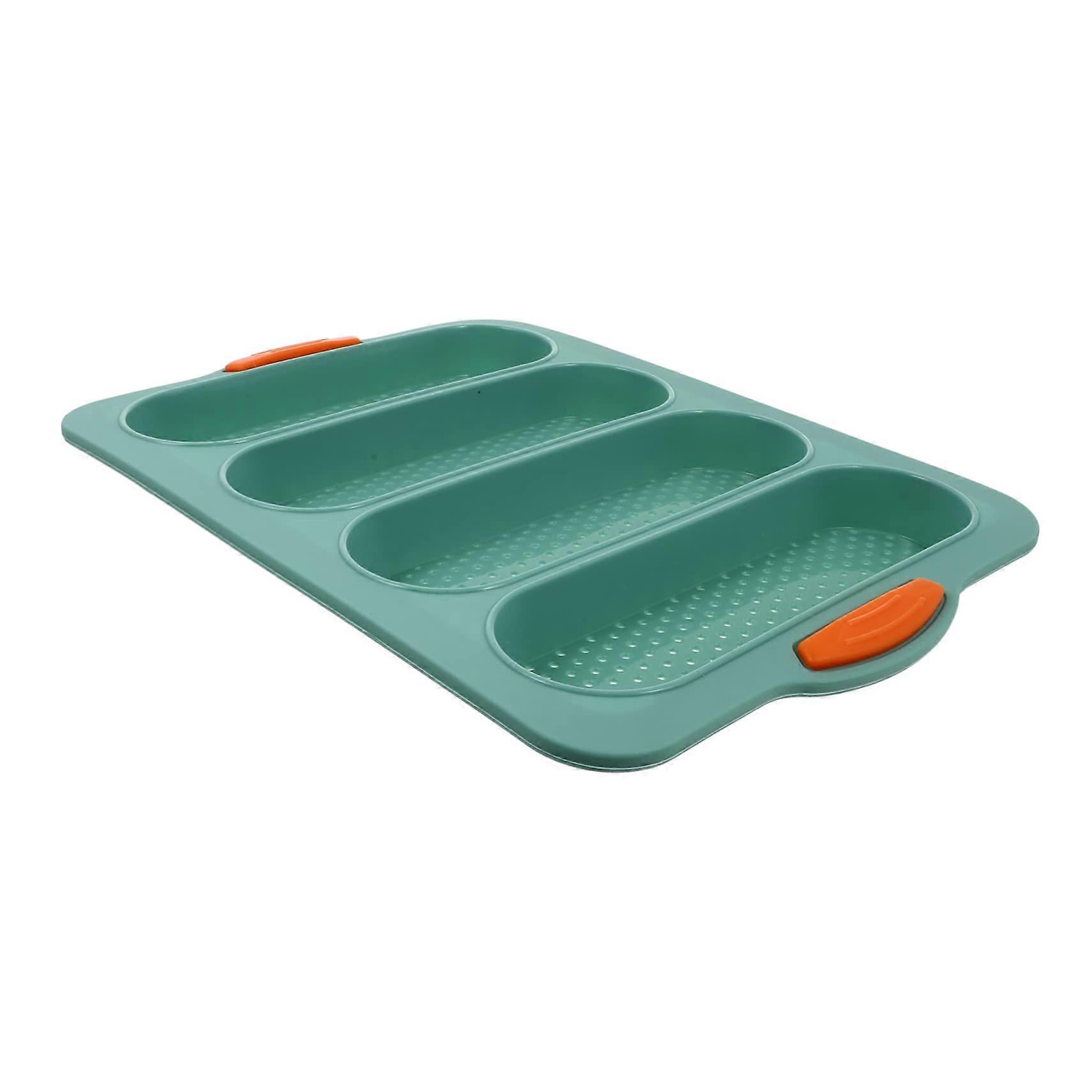 French Bread Baking Pan – 4 Slots Food Grade Non-Stick Silicone, Easy to Use and Clean, Perfect for Artisan Loaves