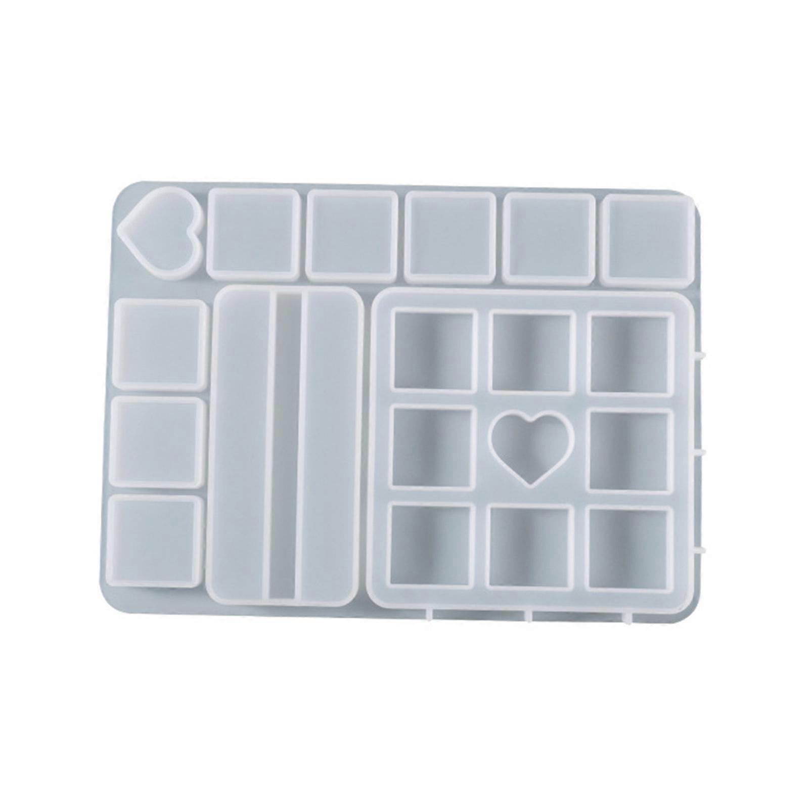Valentines Photo Frame Molds Silicone Epoxy Molds Nine for Palace Grid Shapes Picture Frame Molds for DIY Home Table Dec