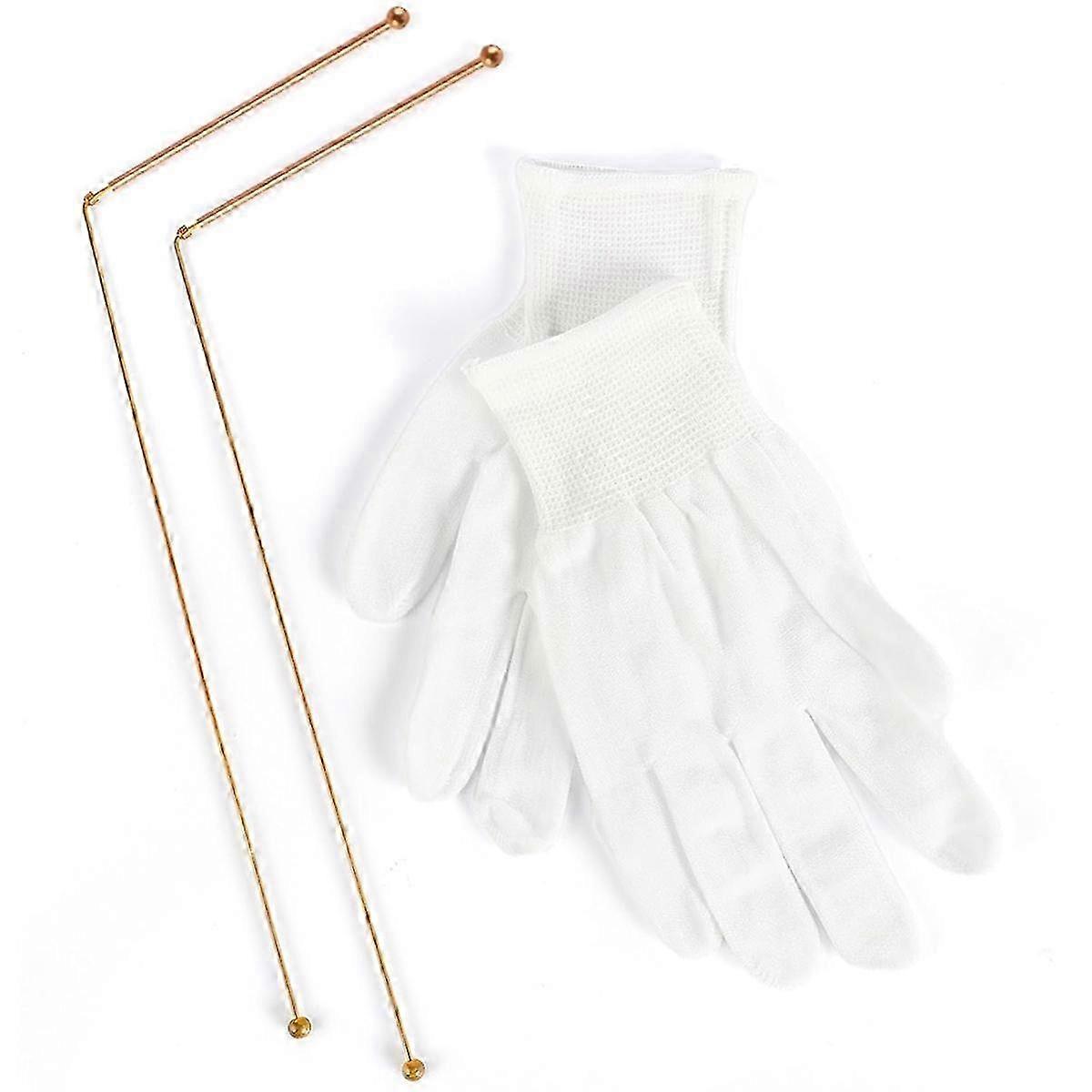 Copper Dowsing Rods 2PCS Divining Rods+Dowsing Pendulum + Divination Mat- compatible Divining Water,