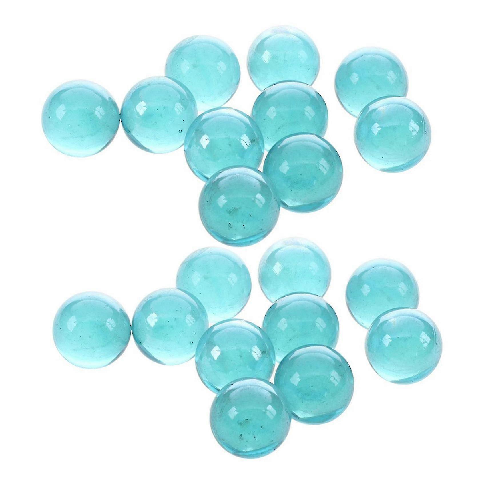 20個16mmガラスビー玉カラフルなニッカーボールデコレーション玩具ライトブルー