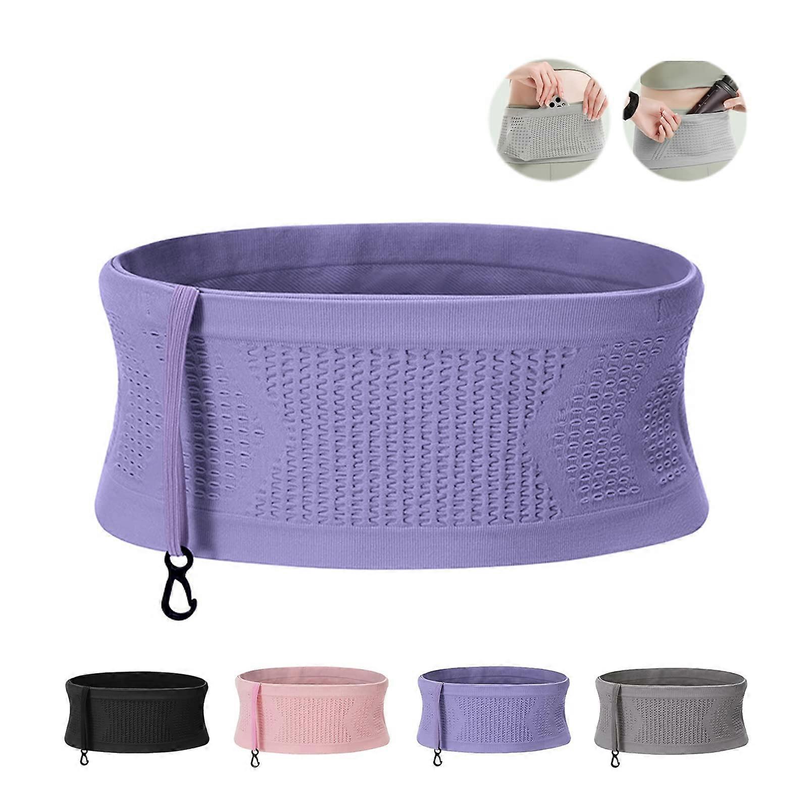 Multifunctional Knitting Waist Bag for Sports, Breathable Flexible Fanny Pack with Adjustable Strap and Hidden Pockets