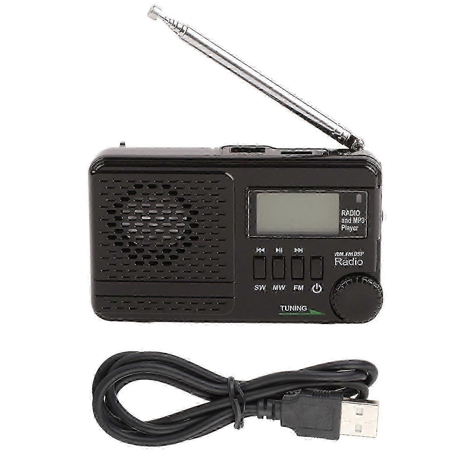 Radio All Band Memory Card Plug In Radio Receiver Black Radio Receiver MP3 Player