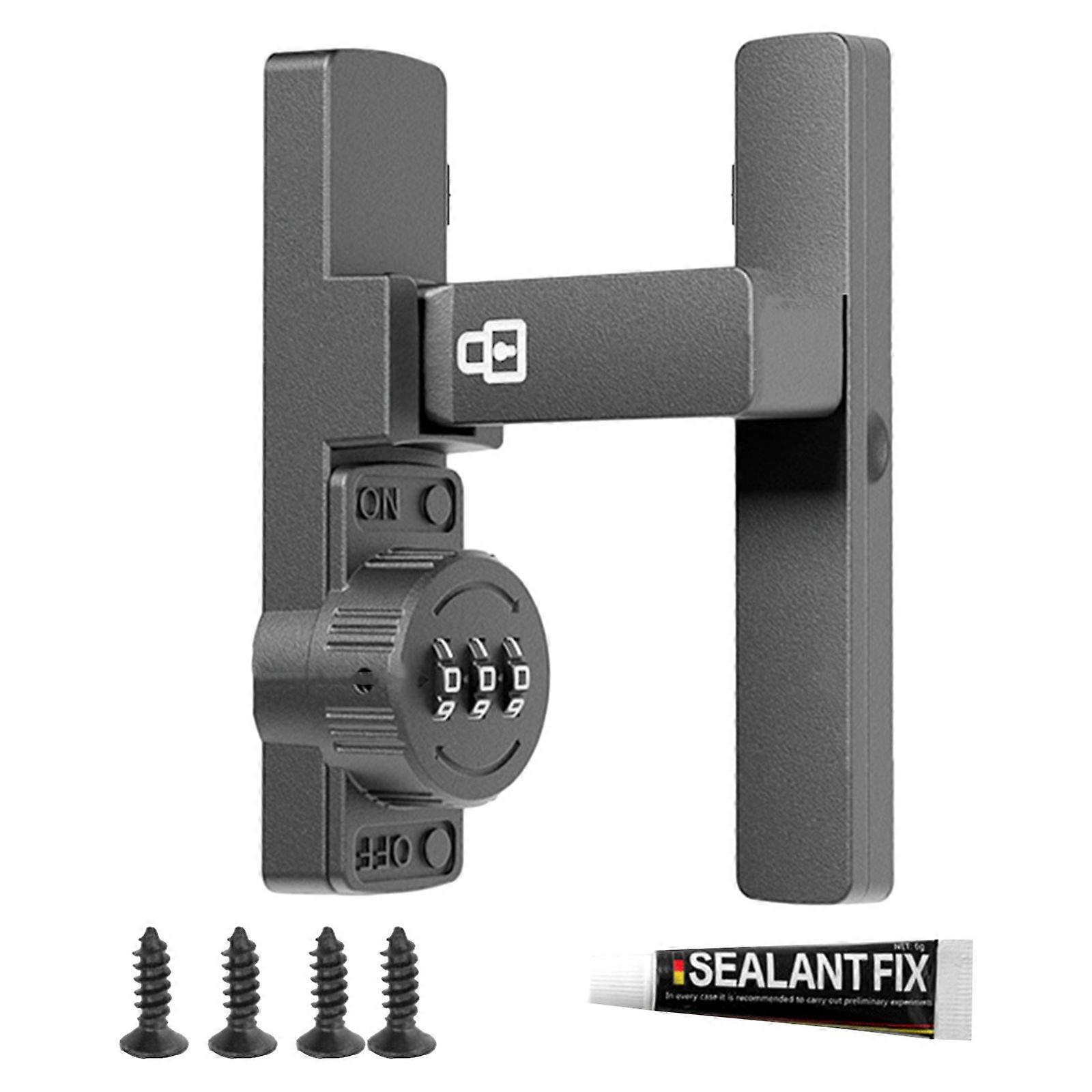 Stylish Zinc Alloy Lock Password Lock Flat Night Visibility Lock or Corner Mounting Illuminated Lock for Night Use  right angle gray