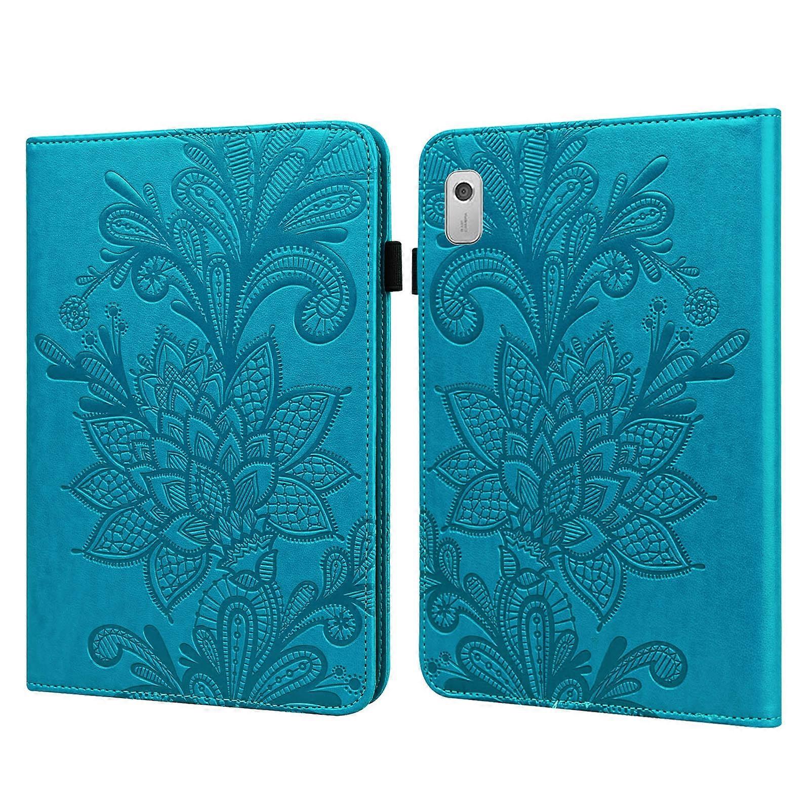 For Lenovo Tab M8 4th Gen Lace Flower Embossing Pattern Leather Tablet Case