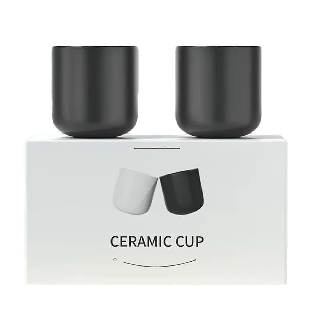 2Pcs Ceramic Coffee Cup Set,Espresso, Latte, Milk & Cold Brew,Thickened Design,Ideal for Kitchen &