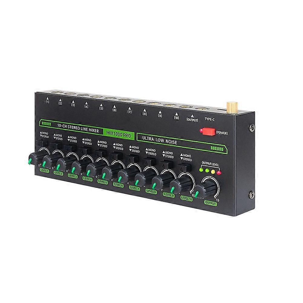 Professional Audio Mixer 10 Channel Stereo Mixer with Light EU Plug