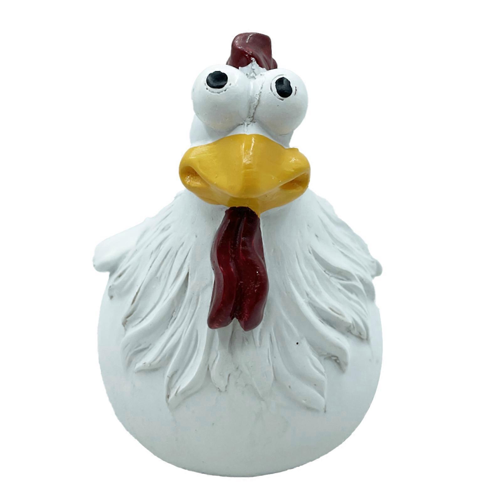Funny Chicken Statues Garden Decorations Desktop Chicken Big Eye Expression