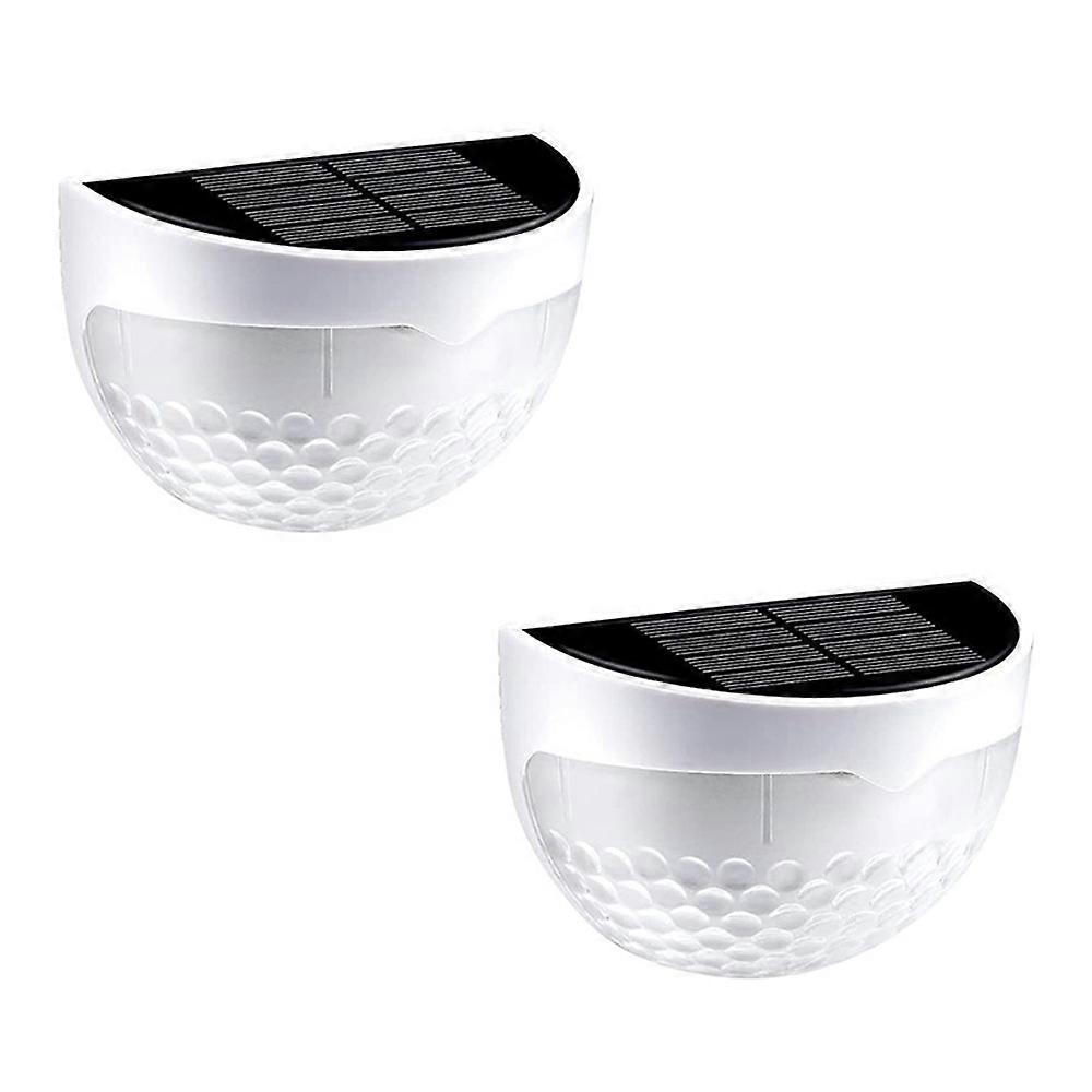 2 Packs Solar Fence Post Lights Wall Mount Decorative Deck Lighting, White