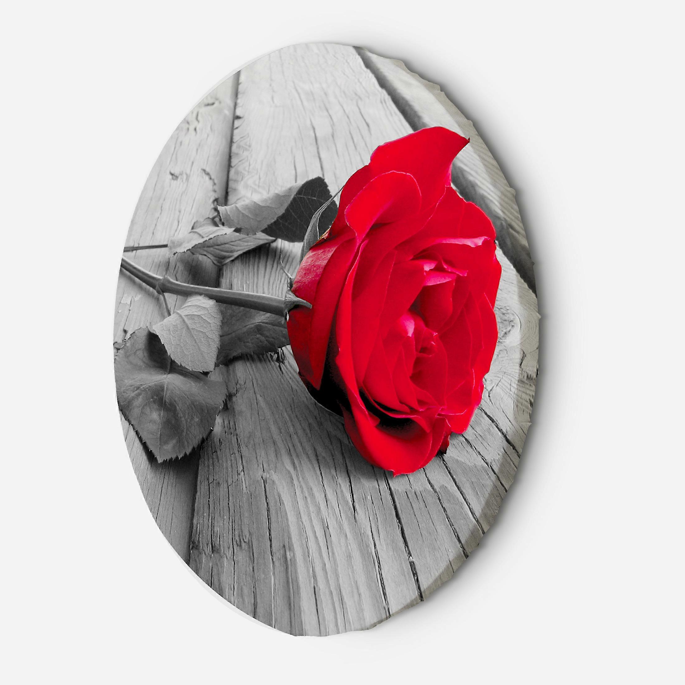 Lienzo Rosa roja en el puente - 80x80