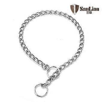 Dog Collar Choke Collar Adjustable Strong Steel Pet Metal Chain for Small Medium Large Dogs (Silver, L-3.5mm60cm)