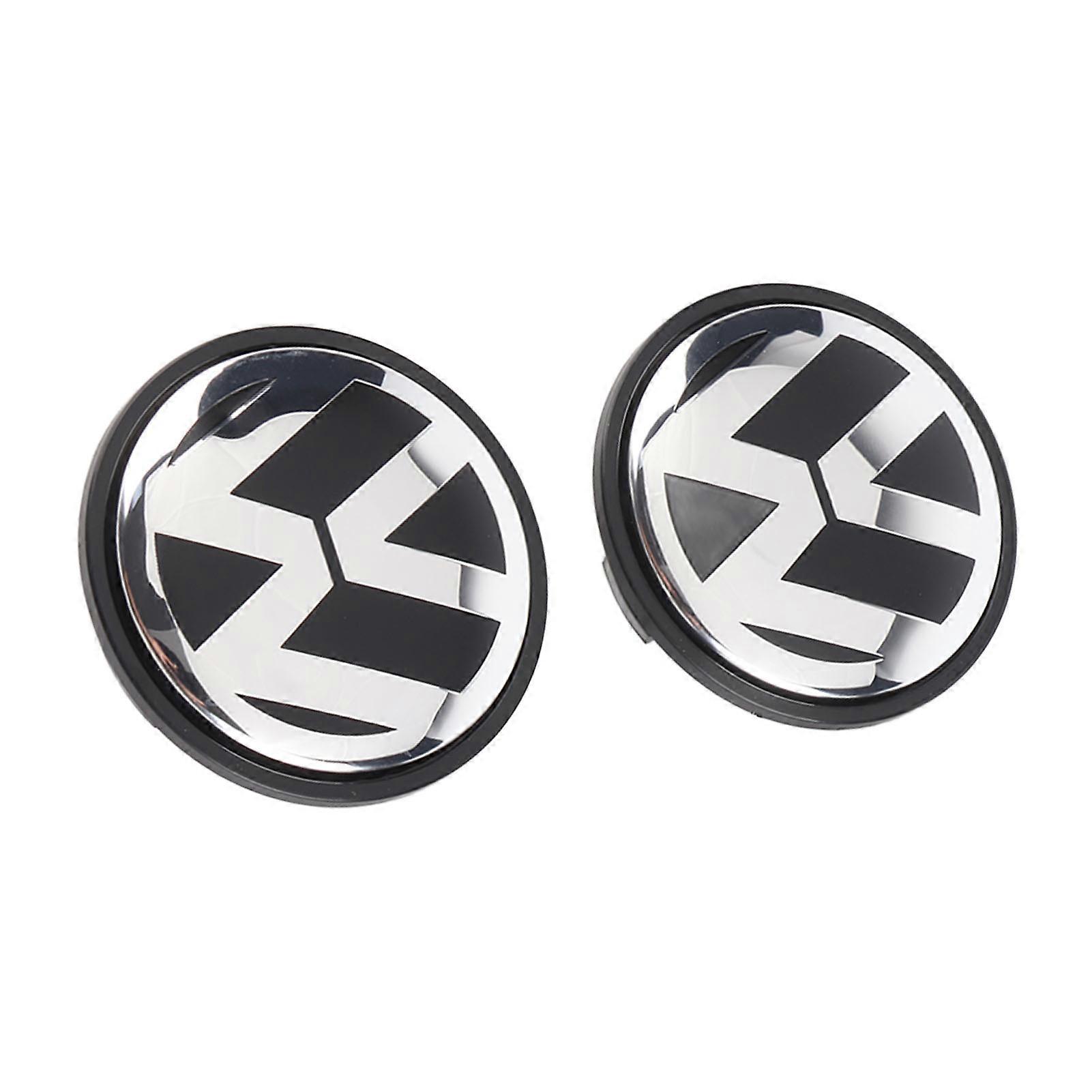 Set Of 4 Wheel Center Caps For Volkswagen VW | 65mm Diameter Replacement Hubcaps - ABS Plastic & Aluminum