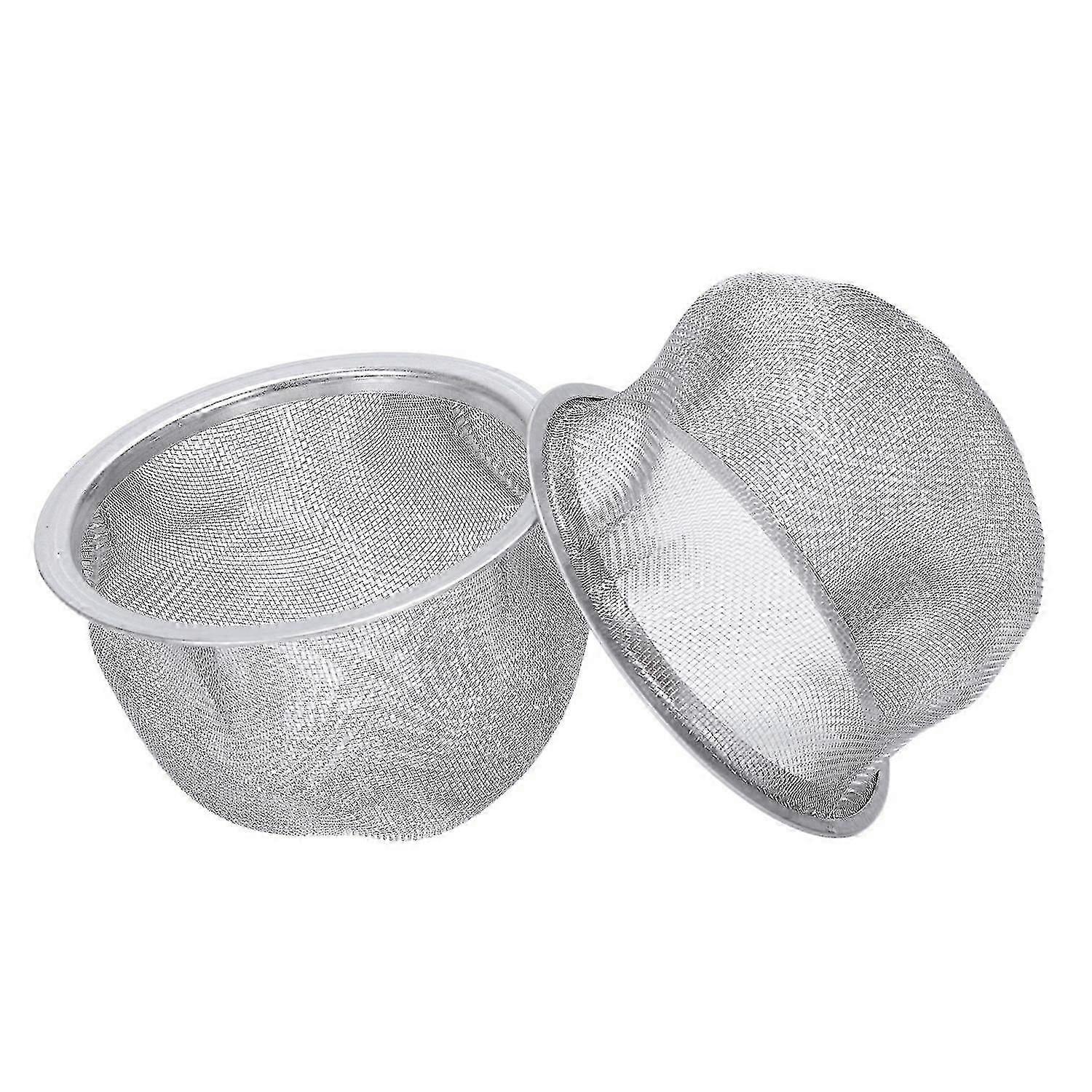 2 Pcs Stainless Steel Drainer Mesh Tea Strainer Teapot Filter Silver