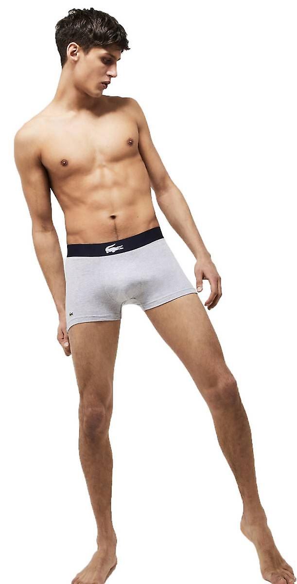 Lacoste Casual 3 Pack Cotton Stretch Trunks - Navy/Silver Chine/Blue
