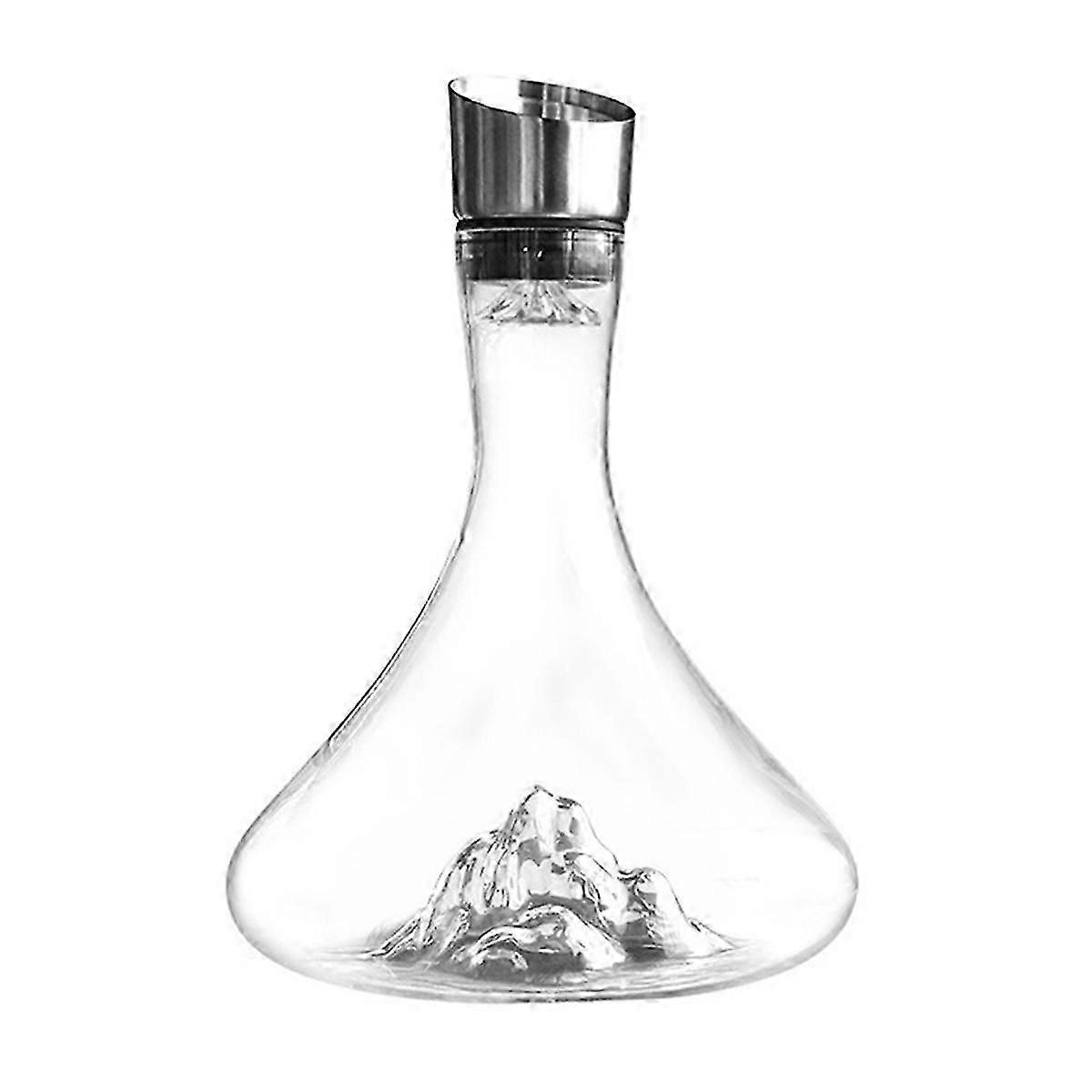 Wine Decanter with Decanter -Hand-Blown Lead-Free Crystal, Stainless Steel Lid, Filter, A Must for Parties and Birthdays