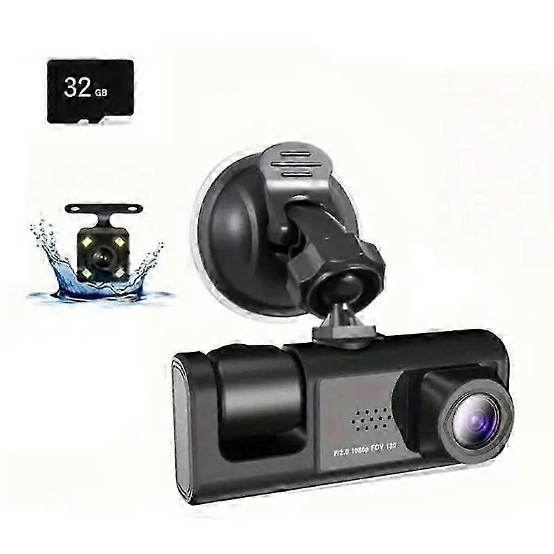 HD 1080P + WIFI Loop Video Autokamera 3 Objektiv Autorekorder Wireless WiFi Mobile Connected Car DVR