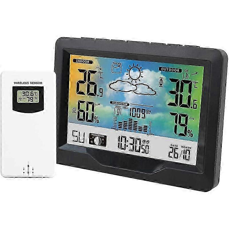 Wireless alarm clock, hygrometer with sensor weather station electronic