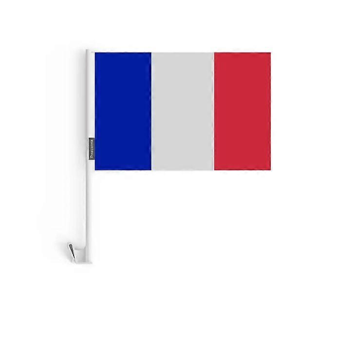 Car Flag France – 14 x 21 cm – Polyester Fabric – Window Attachment – 20 pieces