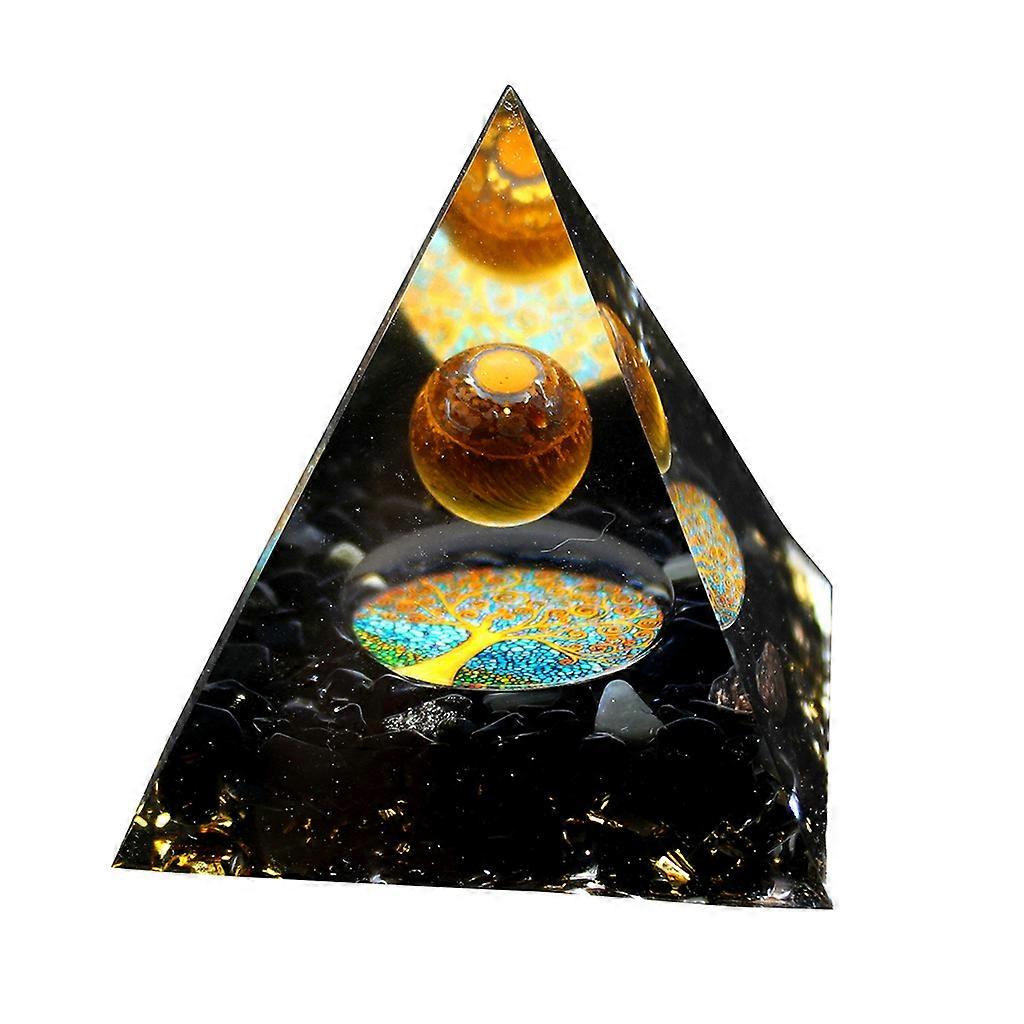 Orgone Pyramid Tree of Life Symbol Healing Crystal Stones Energy Generator Tool